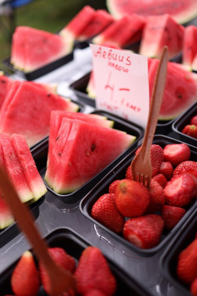 Fresh watermelon at the farmers market